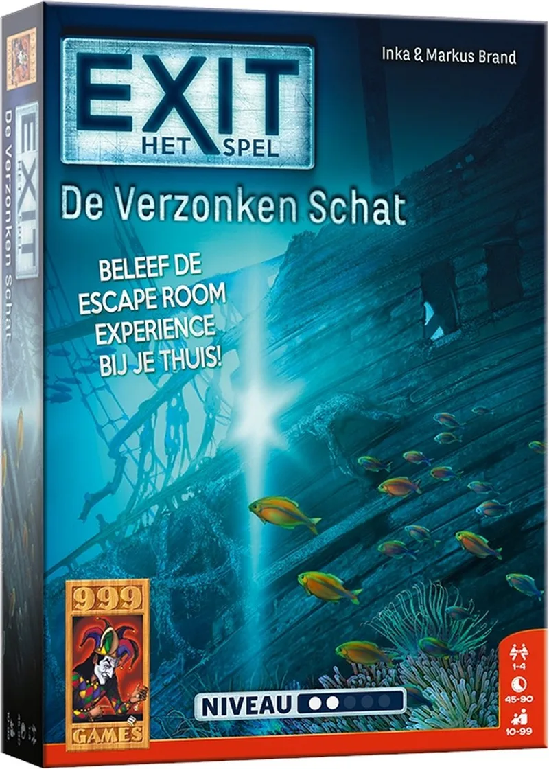 EXIT - De Verzonken Schat - Breinbreker von 999 Games, Ausgabe NL – Spiel auf dem Tisch