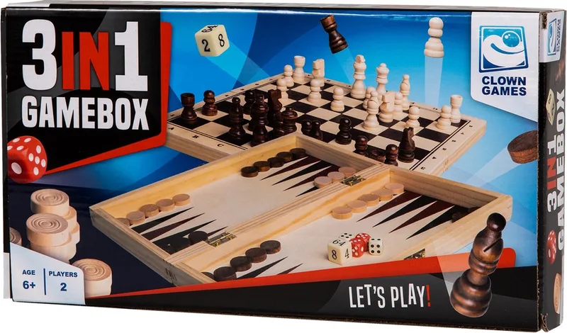 Clown Games - 3-In-1 Spellendoos - Hout from Clown Games – box