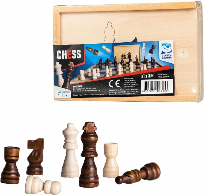 Schaakstukken Hout from Clown Games – box