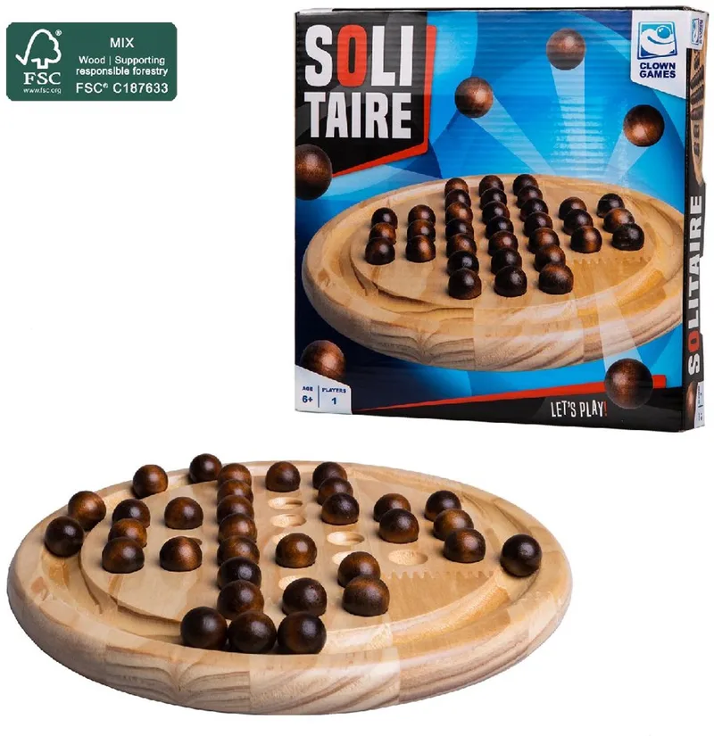 Solitaire - Hout - FSC-gecertificeerd von Clown Games – Schachtel