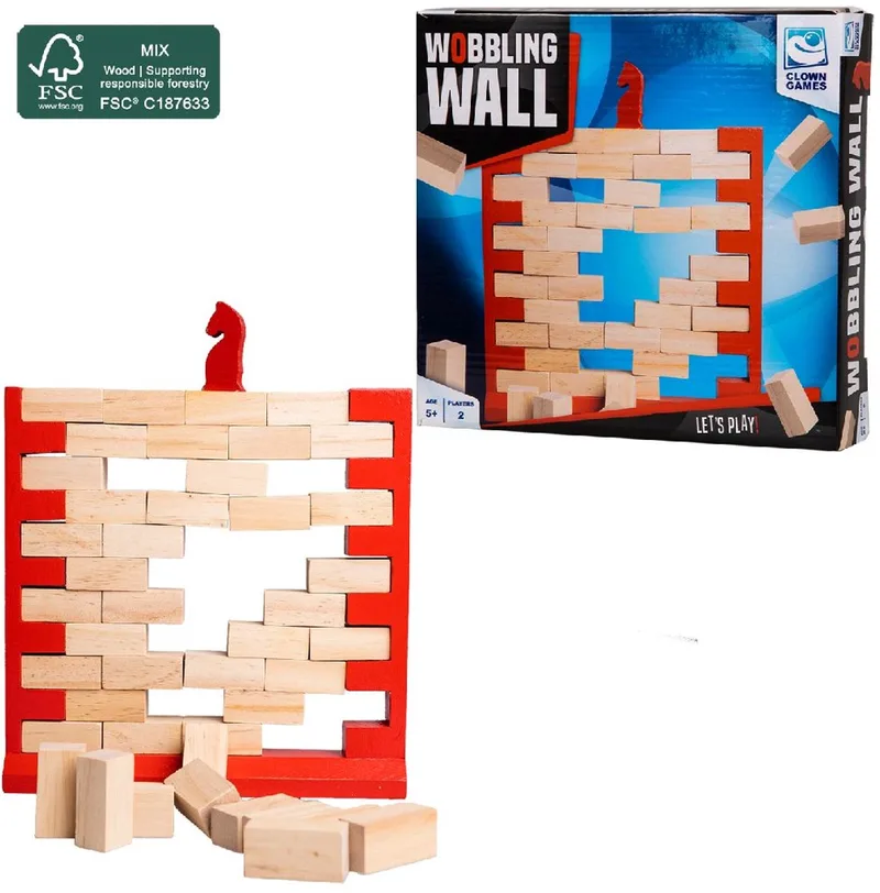 Wobbling Wall - FSC Goedgekeurd von Clown Games – Schachtel
