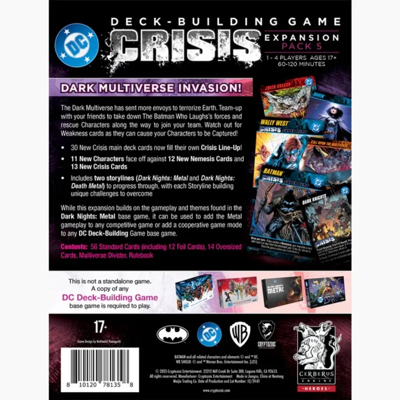 DC Deck-Building Game: Crisis Expansion Pack 5 - Death Metal - Uitbreiding - Engelstalig de Cryptozoic Entertainment – boîte