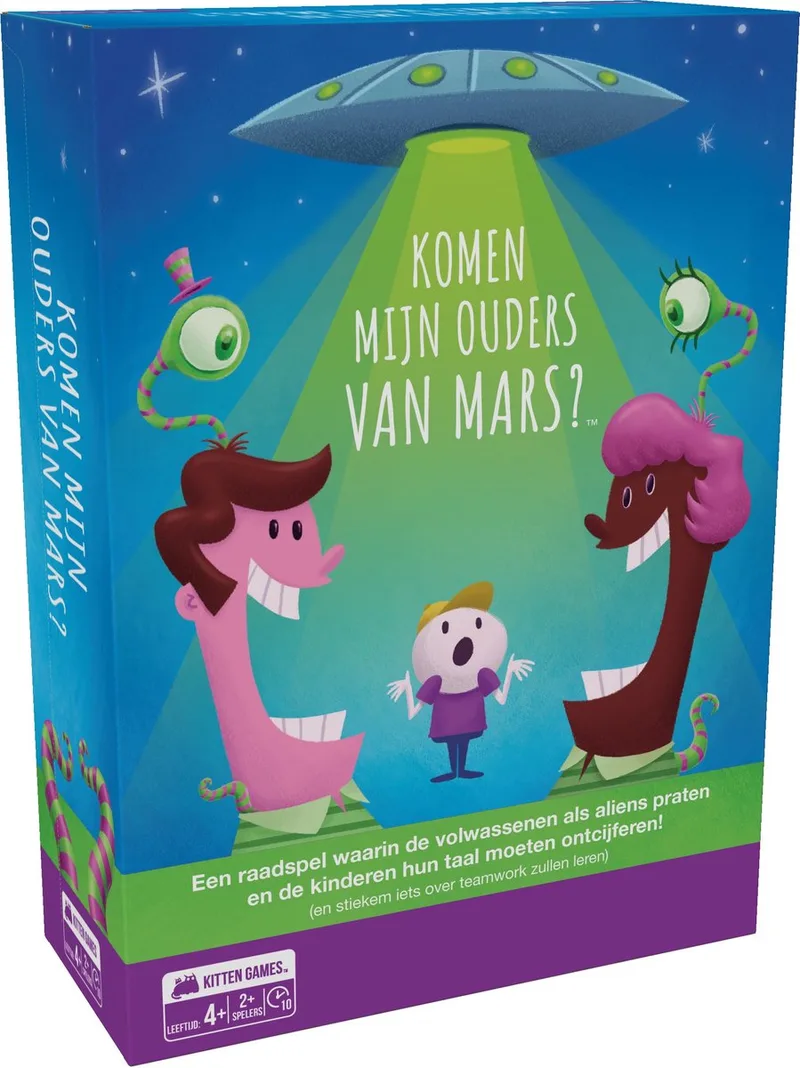 Komen mijn ouders van Mars? - Nederlandstalig Kaartspel van Exploding Kittens – doos