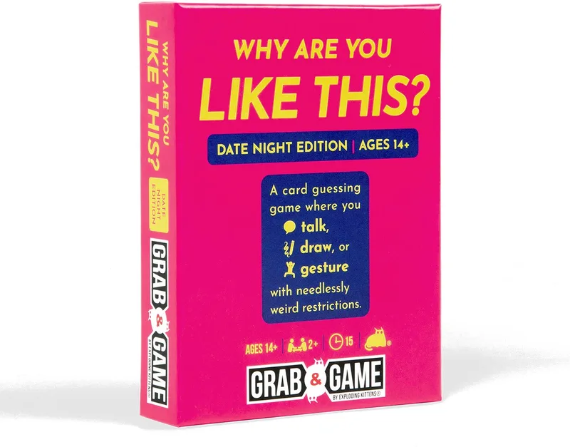 Why Are You Like This? – Date Night Edition – Grab & Game – Partyspel voor Volwassenen – Reisspel van Exploding Kittens – Base Game - (Engels / English) from Exploding Kittens – box