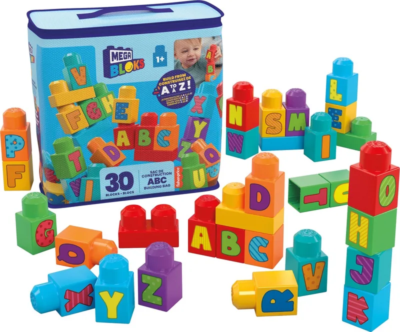 Mega Bloks ABC Blokken 30 Stuks von Mattel Games, Ausgabe Verschillend – Schachtel