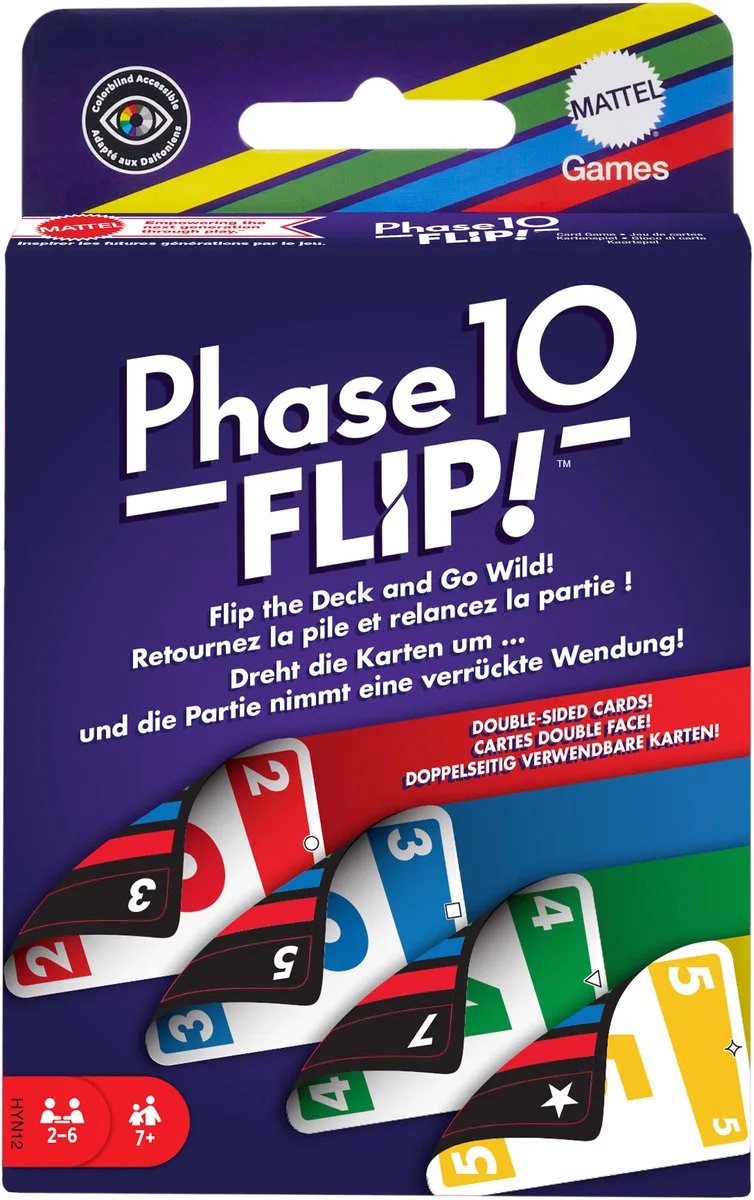 Phase 10 Flip - Kaartspel from Mattel Games – box