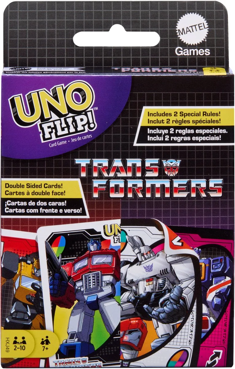 Transformers UNO Flip! Card Game van Mattel Games – doos