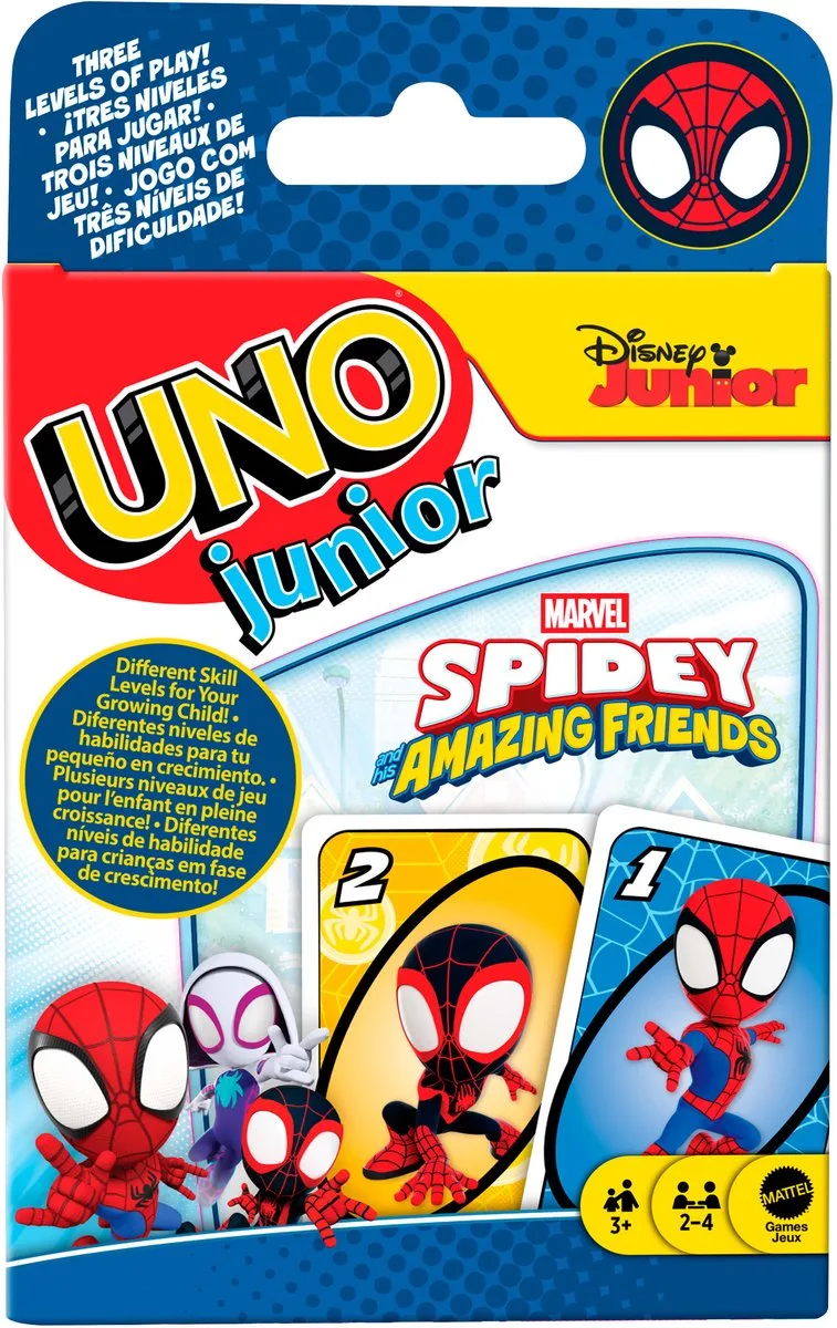 UNO Junior Spidey & Friends from Mattel Games – box