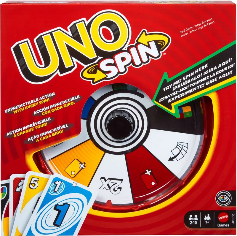 UNO Spin Bordspel von Mattel Games – Schachtel
