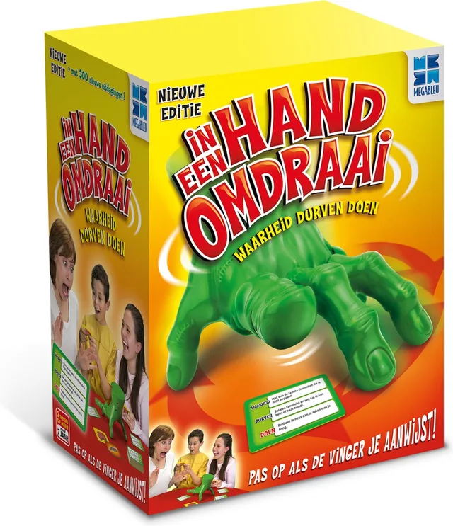 In Een Handomdraai - Grappig Familiespel met Bewegende Hand - Partyspel voor Kinderen en Volwassenen - Vanaf 7 Jaar - Waarheid of Durven