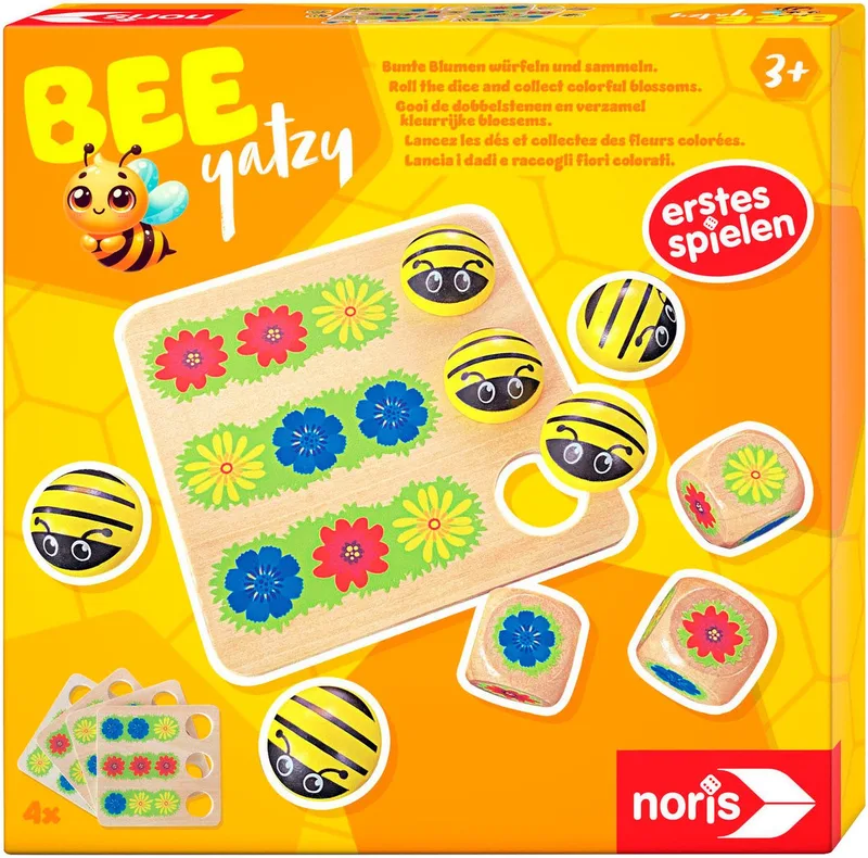 Spiel Bee Yatzy, Kinderspiel van Noris, editie Bunt – doos