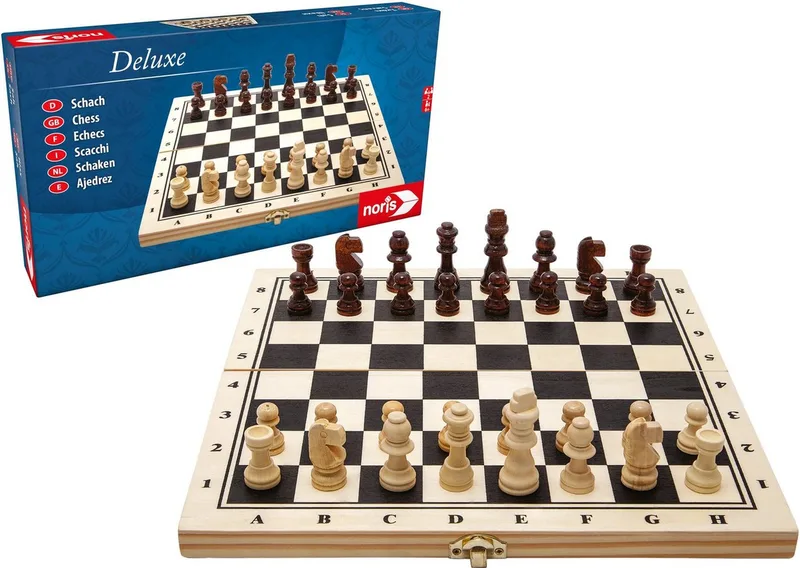 Spiel Deluxe Holz Schach van Noris, editie Bunt – doos