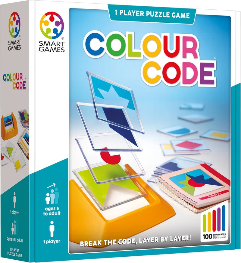 Colour Code - Logisch Denkspel - 100 Educatieve Vormen- & Kleurenuitdagingen - Solospel voor Kinderen & Volwassenen - Vanaf 5 Jaar van SmartGames – doos