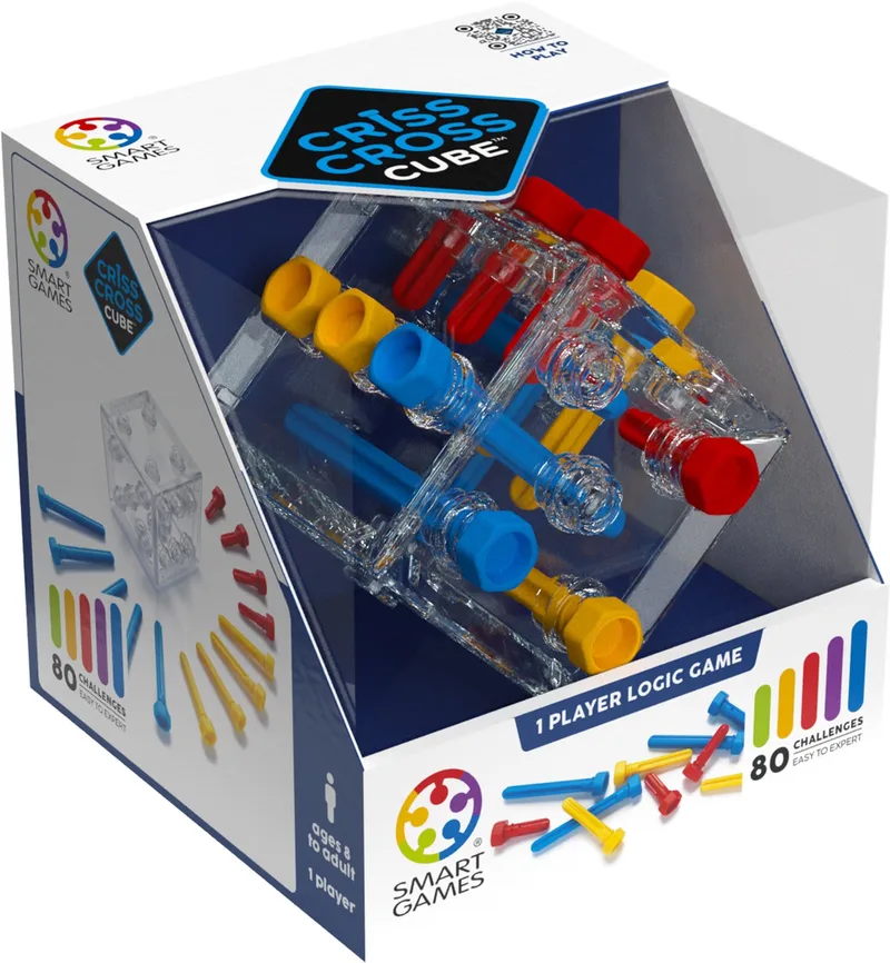 Criss Cross Cube - 3D Logisch Denkspel - 80 Educatieve Schroefuitdagingen - IQ Breinbreker & Transparante Kubus - Vanaf 8 Jaar from SmartGames – box