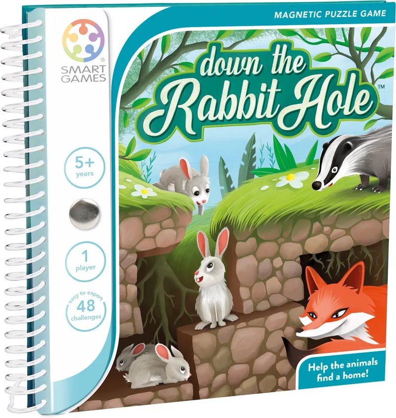 Down the Rabbit Hole - Magnetisch Logisch Denkspel - 48 Educatieve Dierenuitdagingen - Compact Reisspel & Solospel - Vanaf 5 Jaar from SmartGames – box