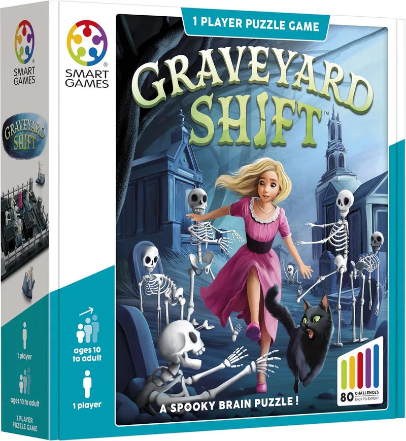 Graveyard Shift - Logisch Denkspel - 80 Griezelig Leuke Uitdagingen - Solospel - Breinbreker Vanaf 10 Jaar from SmartGames – box