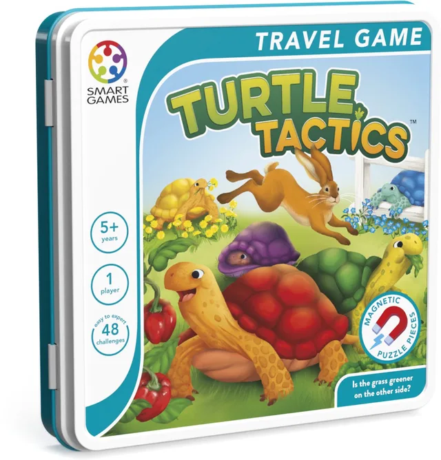 Turtle Tactics - Magnetisch Logisch Denkspel - 48 Educatieve Haas & Schildpad Uitdagingen - Compact Reisspel & Solospel - Vanaf 5 Jaar