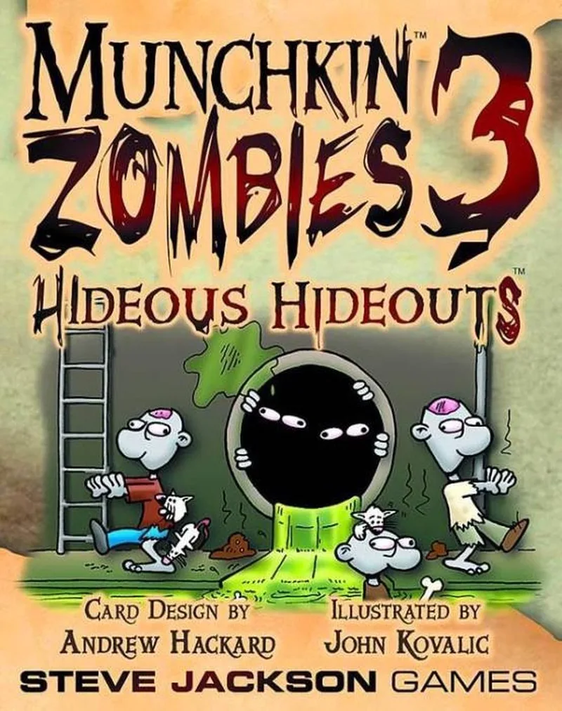 Munchkin Zombies 3 Hideous Hideouts de Steve Jackson Games – boîte