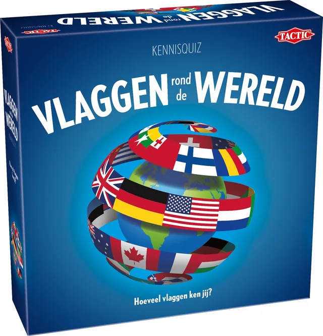 Vlaggen rond de Wereld – Bordspel – Vlaggen Herkennen en Topografie Quiz – Leerzaam Familiespel – 2-6 spelers – Hoogwaardige Scandinavische Kwaliteit