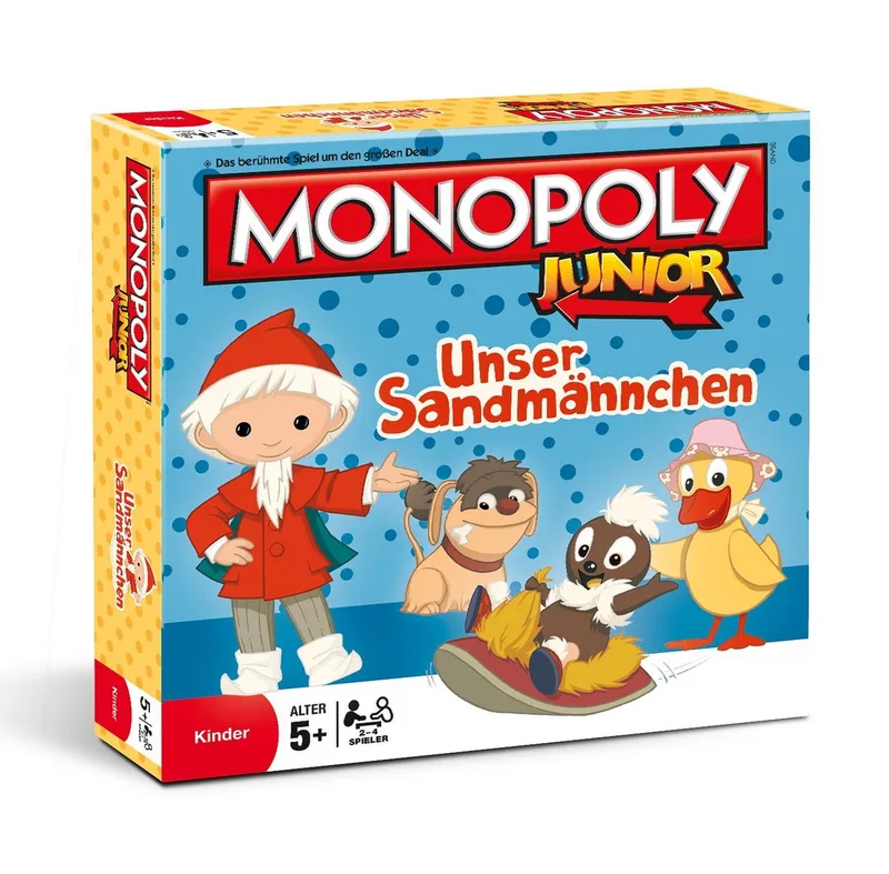 Spiel Monopoly Junior Unser Sandmännchen, Brettspiel from Winning Moves, Bunt edition – box