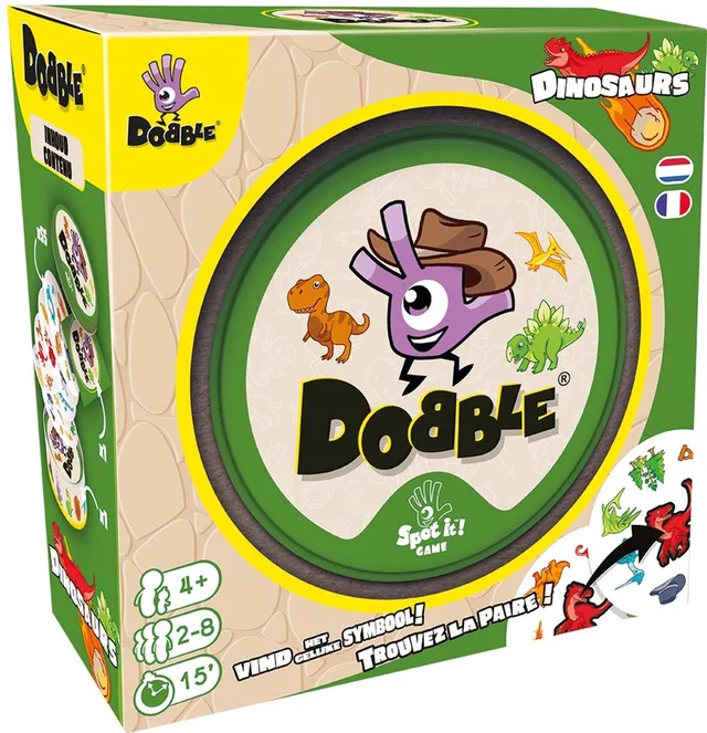 Asmodee Dobble kaartspel Dinosaurs - reactiespel voor kinderen en familie.