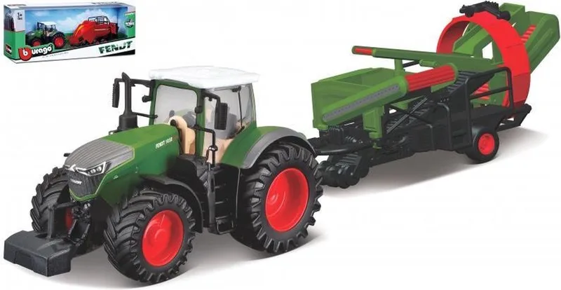 Fendt 1050 VARIO + CULTIVATOR groen/rood schaalmodel 10 CM by Bburago in Groen – product photo