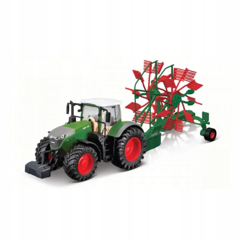 Fendt 1050 Vario Tractor met Wielhark - Metalen Speelgoed by Bburago in Rood – product photo