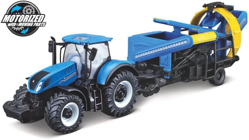 New Holland T7.315 - Modelauto - Schaal 10 CM von Bburago in Blauw – Produktfoto