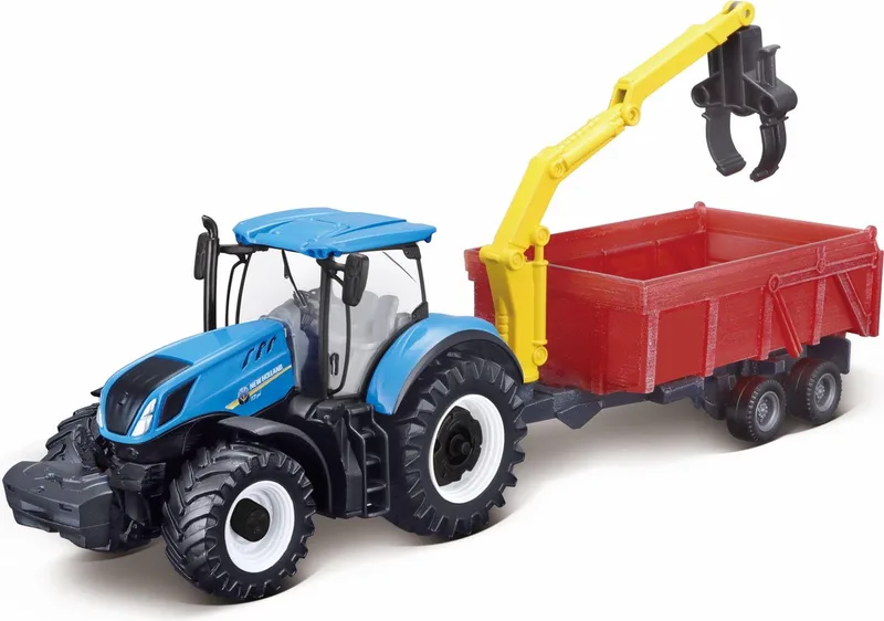 New Holland T7.315 TRACTOR + COMBINANTION TRAILER 10 CM modelauto schaalmodel by Bburago in Multicolor – product photo