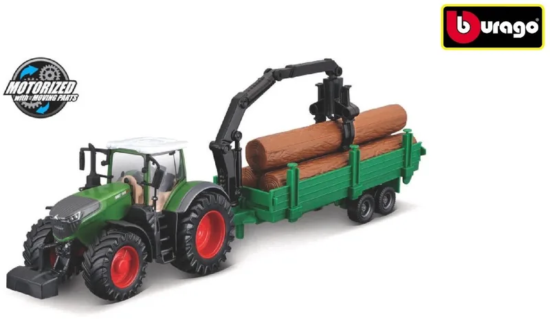 tractor speelgoed Fendt 1050 Vario bosbouwaanhanger frictie 10cm. de Bburago en Meerkleurig – photo du produit