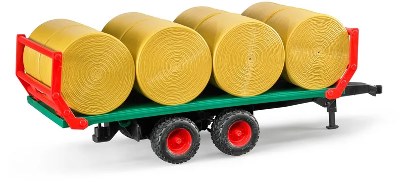 Bale transport trailer with 8 round bales – 02220 · 1:16 by Bruder – product photo