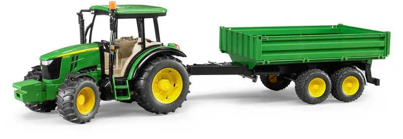 John Deere 5115 M with tipping trailer – 02108 · 1:16 by Bruder – product photo