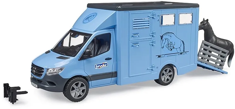 MB Sprinter Animal transporter with 1 horse – 02674 · 1:16 by Bruder – product photo
