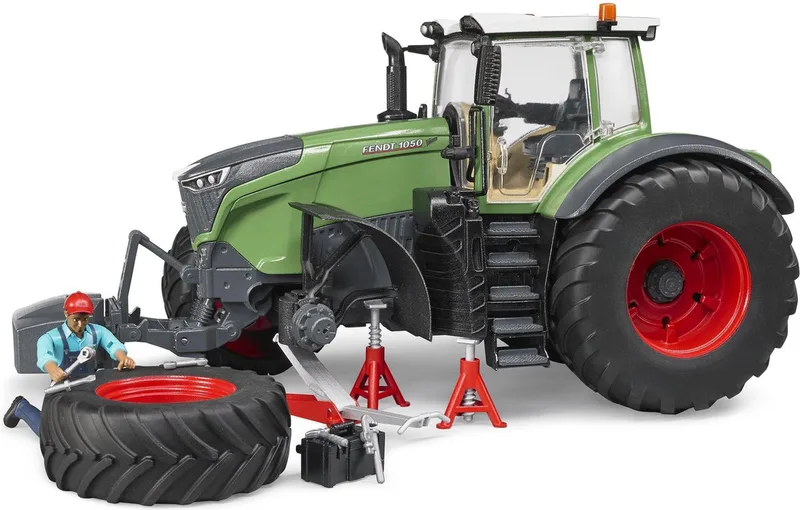 Fendt 1050 Vario mit Mechaniker und Werkstattausstattung – 04041 · 1:16 von Bruder – Produktfoto