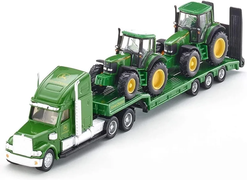 Low loader with John Deere tractors – 1837 by Siku – product photo
