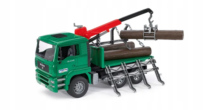 MAN Timber truck with loading crane – 02769 · 1:16 by Bruder – product photo