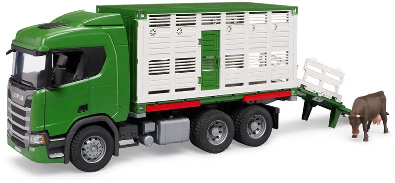 Scania Super 560R Tiertransport-LKW with 1 Rind – 03548 · 1:16 by Bruder – product photo