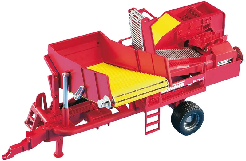 Grimme SE 75-30 Kartoffelvollernter mit 80 Kartoffelimitaten – 02130 · 1:16 von Bruder – Produktfoto