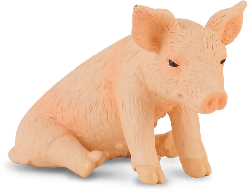 Boerderijdieren (S): BIGGETJE zittend 4.8x2.5x3cm de Collecta en Roze – photo du produit
