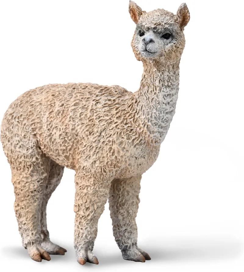 Figurine - Alpaca - (M) - Boerderijdieren - Handgeschilderd - Miniatuur van Collecta in Brown – productfoto