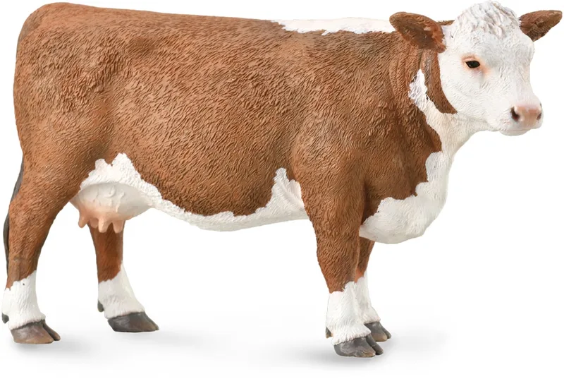 Figurine - Hereford Koe - (L) - Boerderijdieren - Handgeschilderd - Miniatuur de Collecta en Brown – photo du produit