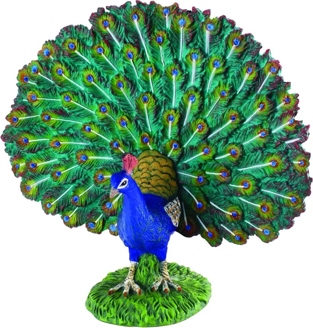 Figurine - Pauw - (L) - Boerderijdieren - Handgeschilderd - Miniatuur