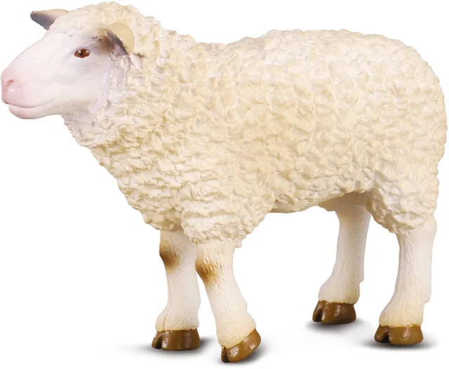 Figurine - Schaap - (M) - Boerderijdieren - Handgeschilderd - Miniatuur