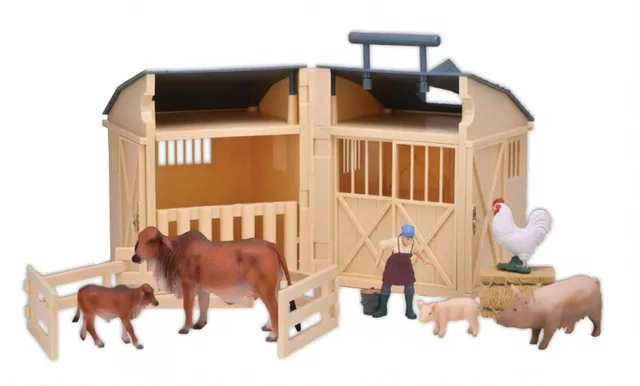 Gift Set / Paarden: SCHUUR met boer, boerderijdieren en accessoires, in geschenkdoos