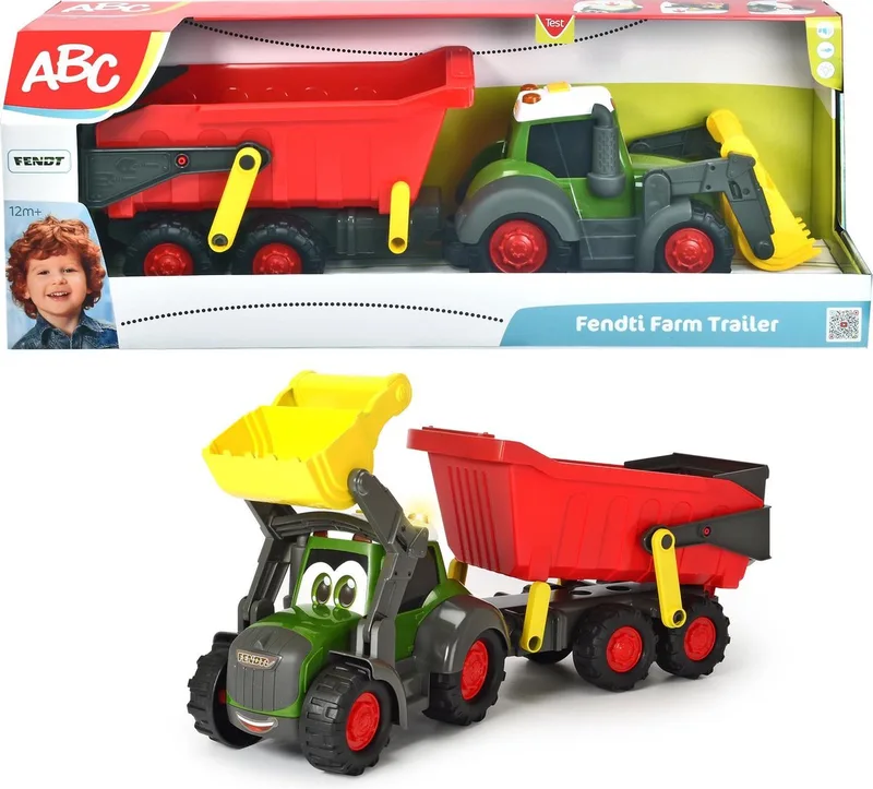 ABC Fendti Farm Trailer 65 cm -Licht & Geluid - Speelgoedvoertuig by Dickie Toys in Boerderij – product photo