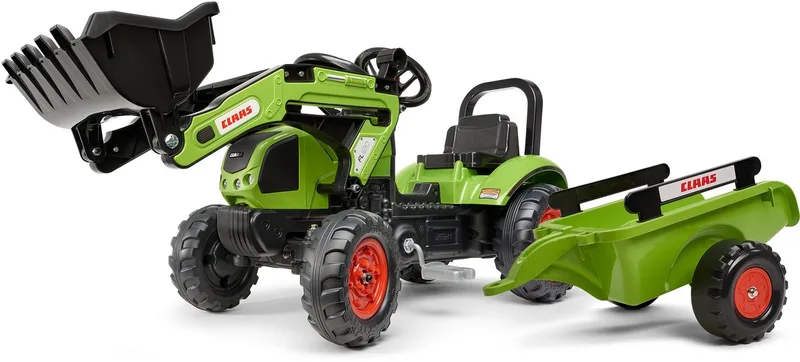Claas Arion 410 - Pedaaltractor met voorlader en aanhanger - 2-5 jaar by Falk in Groen – product photo
