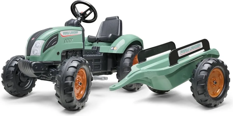 Tractor Farm Lander Set Vintage met Aanhanger 3-7 Jaar - 60% Gerecycled Plastic by Falk in Groen – product photo