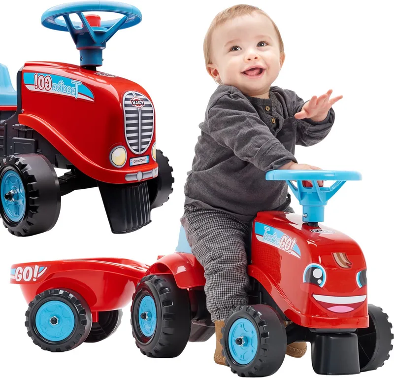 Tractor GO Rood met aanhanger vanaf 1 jaar van Falk in Blauw – productfoto