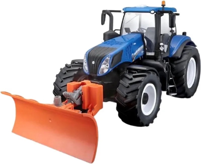 Tech New Holland T8.320 SNOW PLOW - 27Mhz (3 Bands) battery not incl. schaalmodel 1:16 van Maisto in Blauw – productfoto