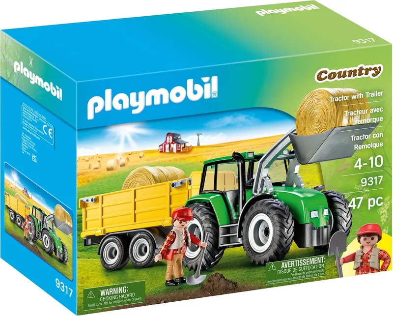 Grote tractor met aanhanger - P-9317 - 47-delig by Playmobil in Meerkleurig – product photo